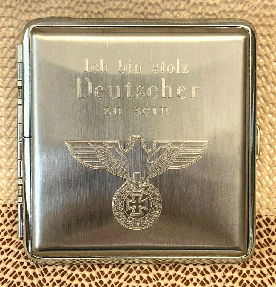 ICH BIN STOLZ DEUTSCHER ZU SEIN Reichsadler EK auf Zigaretten Etui METALL 85-100 - Bild 3 von 4