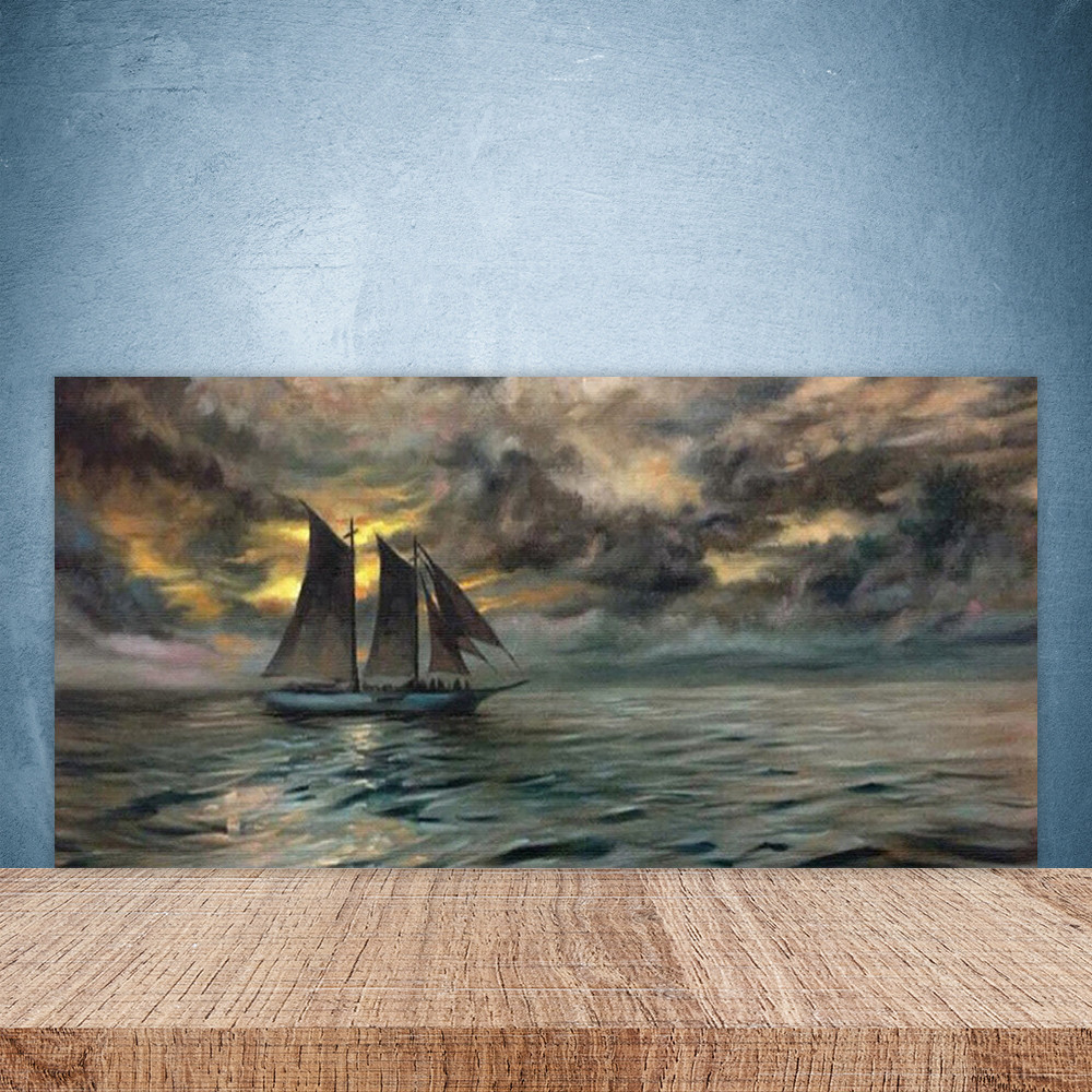 Crédence Cuisine Verre 100x50 Cm Paysage Bateaux Ville Mer - Moderne, Tulup