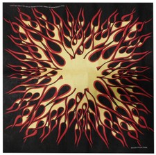 Lot of 12 Sun Explosion Flames Black 100 Cotton 22"x22" Bandana
