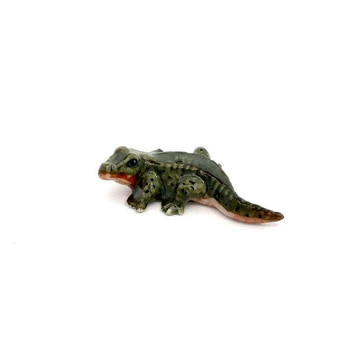 Mini Crocodile Figurine Hand Made Painted Ceramic Alligator Porcelain Decor Gift - Picture 5 of 12