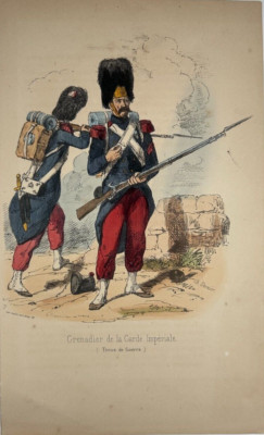 Grenadier de la Garde Imperiale, Farblitografie nach Ch. Vernier. 1860.