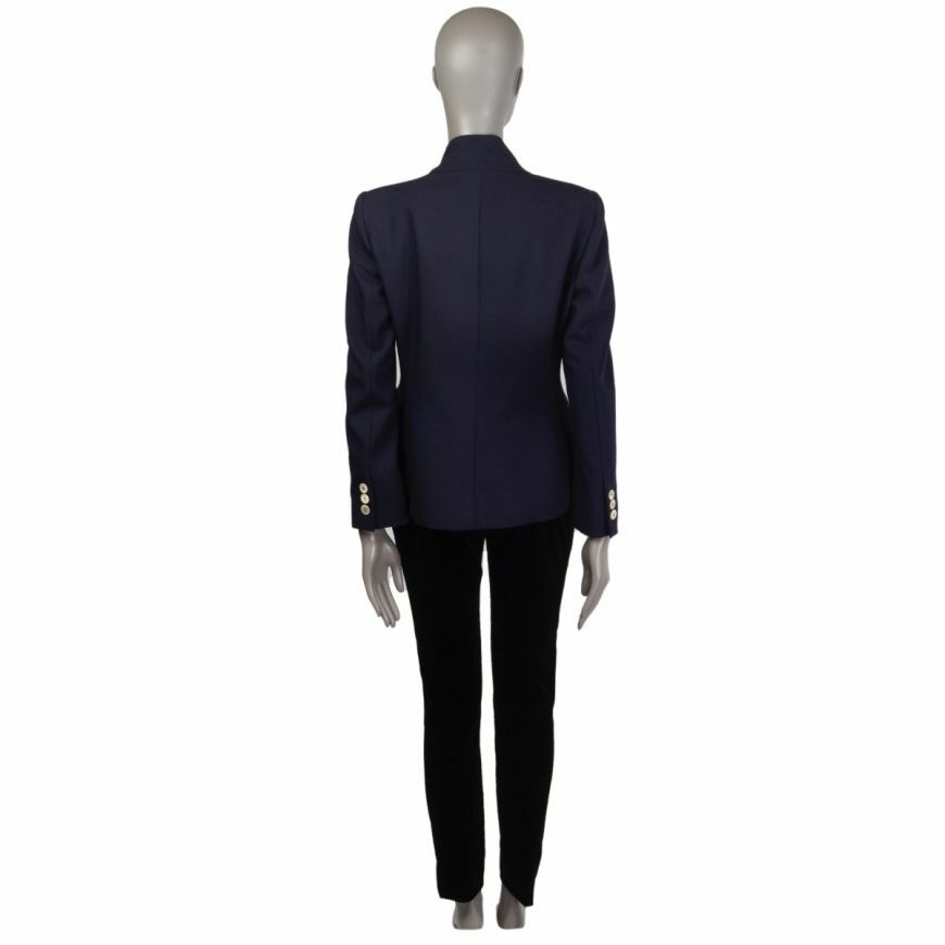 ジャケット Moschino Double-breasted blazer 58936 auth MOSCHINO navy blue wool Double-Breasted Blazer