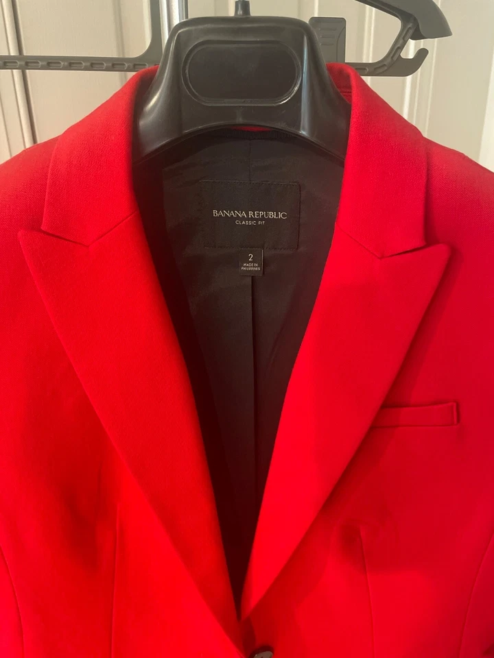 banana republic blazer rojo mujer XS Foto 2 de 3