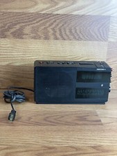 Proton 320 AM/FM Dual Alarm Clock Radio Black Bass Treble Needs backlight bulb.