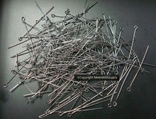 2 in Black plt 20 gauge eye pins 300pcs bead findings earring parts 50mm FEP038C