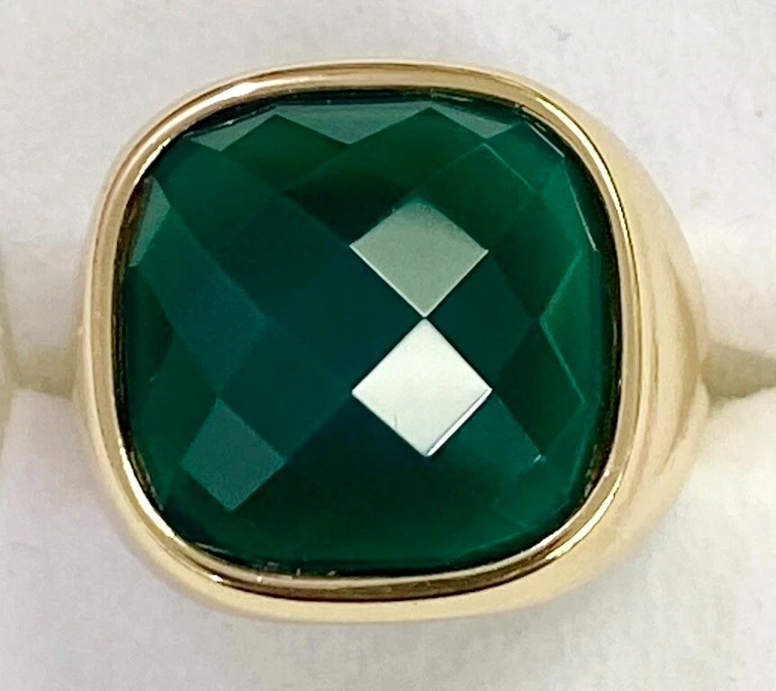 Anillo HSN Bellezza Joyería Colección Bronce Ágata Verde Talla 6 Foto 3 de 4