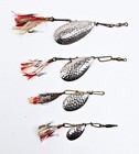 4 Pflueger Oval Spinners In The Cobblestone Pattern c 1900