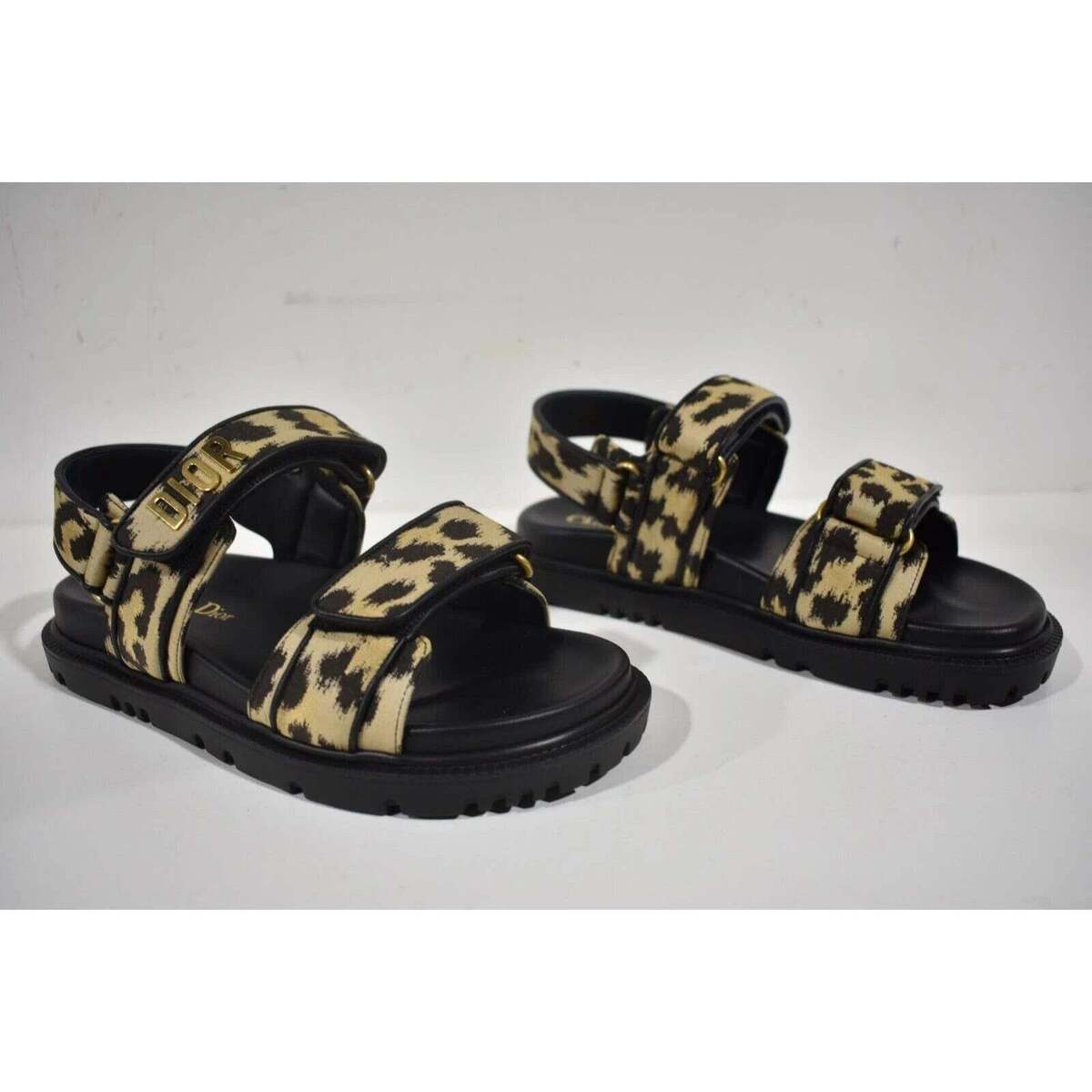 Christian Dior Act Dway Black Gold Leopard Shiny Logo Strap Christian Dior Act Dway Black Gold Leopard Shiny Logo Strap