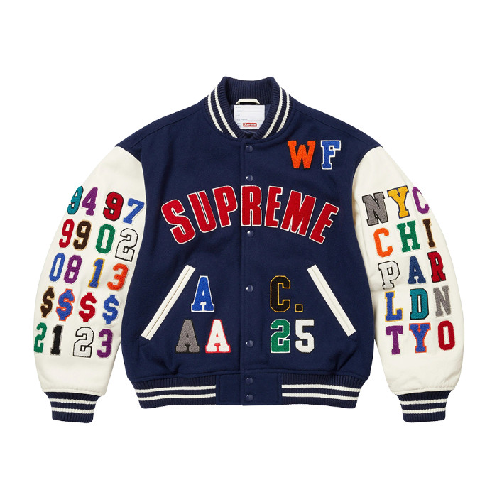 Supreme Praises Varsity Jacket Navy