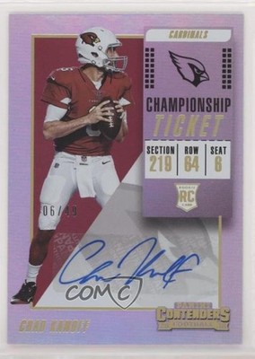 2018 Panini Contenders Championship Ticket 6/49 Chad Kanoff Rookie Auto RC ib6