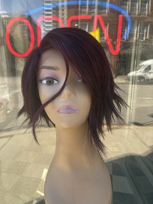 Burgundy Lux Choppy Bob Lace Wig