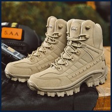 Botas de combate del desierto para hombre al aire libre antideslizantes botas tácticas senderismo desierto tobillo