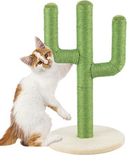 24 Cactus Cat Scratching Post - Jute Rope Kitten Scratcher with Sturdy Base