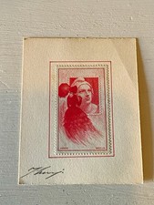 Marianne à l'ombrelle, 1949 Mazelin sur affichette cartonnée rare!