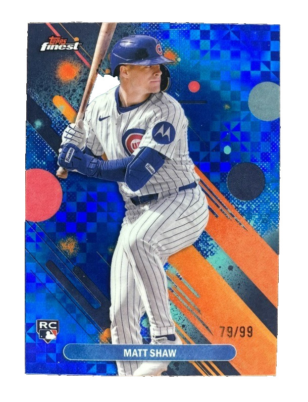 2025 Topps Finest Matt Shaw Blue Checkerboard /99 #85 RC COLOR MATCH SP