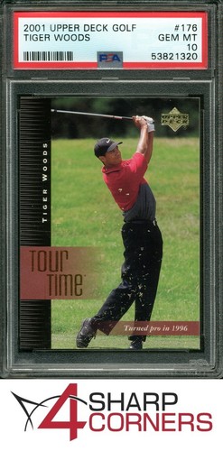 2001 UPPER DECK GOLF #176 TIGER WOODS RC HOF PSA 10