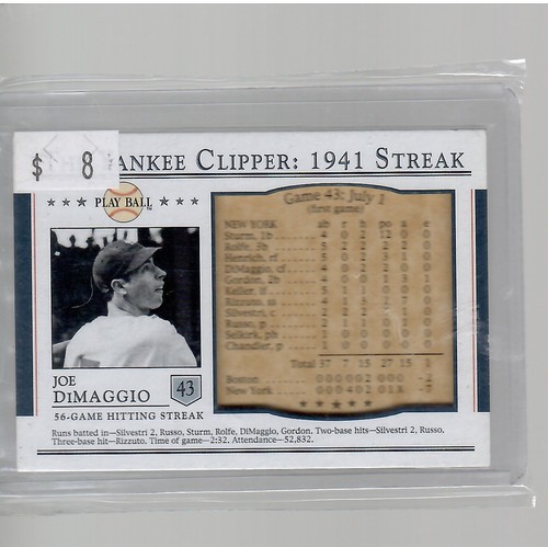 Joe DiMaggio #S43 2003 Upper Deck Play Ball Yankee Clipper card