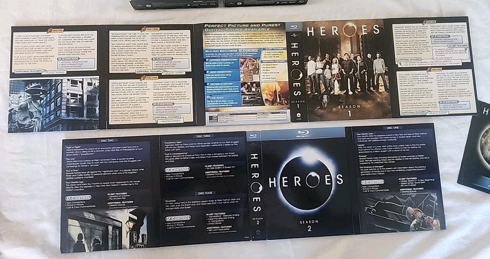 Heroes - Season 1 & Season 2 (Blu-ray Disc, 2008, 9-Disc Set) Clean Discs CIB - Image 2 of 4