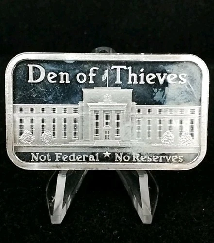 Silver Shield "DEN OF THIEVES" Silver 1oz .999 Fine “Friends Skills Wealth” 7022