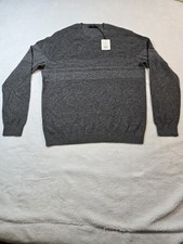 Vince Mens Sweater Shirt Cashmere and Wool NWT Gray Crew Neck Large