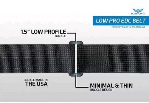 Blue Alpha Gear EDC Belt Size 48 1.5" BLACK Belt Adjustable To Many Sizes - 第 2/4 張圖片