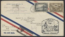 1930 Flight Cover MAR 3 Calgary ALTA to Winnipeg Onward to India