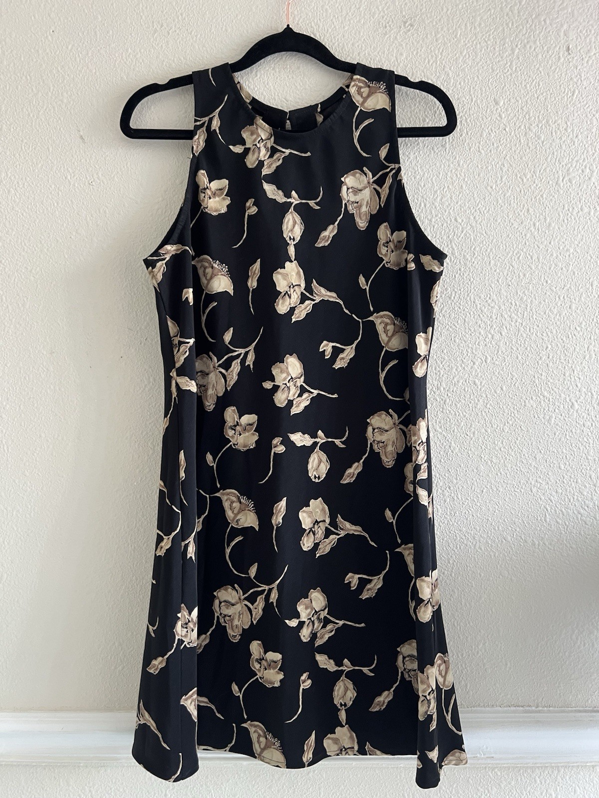 Vintage All That Jazz Black Floral Mini Dress Sz. M Whimsigoth Coquette Party
