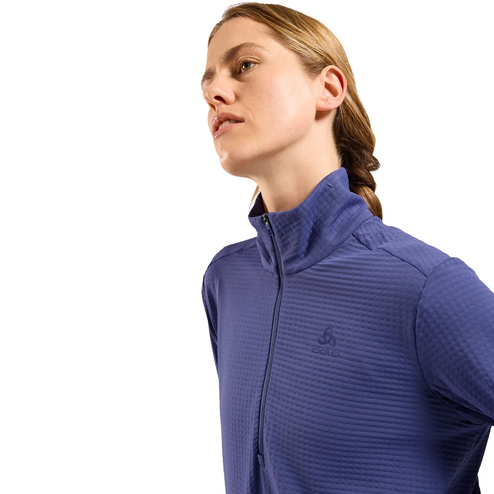 Odlo Essentials Mid Layer 1/2 Zip Lady |316011-21119| Leicht und bequem in blau - Bild 3 von 4