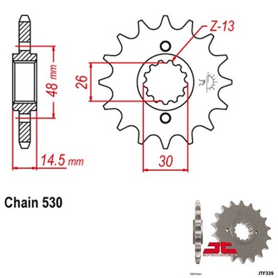 JT Sprockets Front Honda CB900 F/C All Models 80-82 JTF339.17
