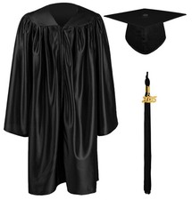 Shiny Kindergarten Preschool Graduation Gown Cap Set With 2025 Tassel Uniform