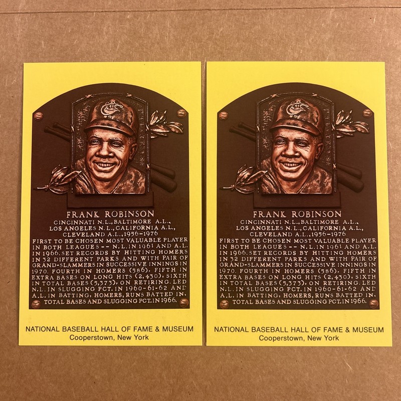 (2) Frank Robinson Baseball Hall Of Fame Postcards