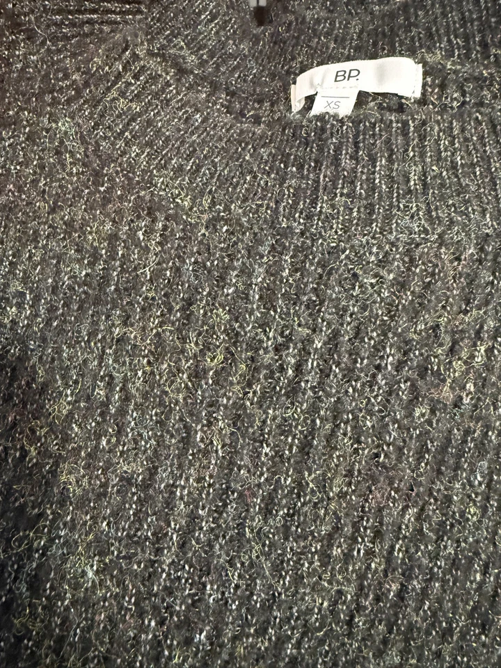 BP Nordstrom Women’s Sweater XS Dark Heather Crew Neck Long Sleeve Pullover - Image 3 of 4