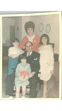 1967 Family Portrait Photo Mid-Century Decor Home Interior Artifact Pyramidal