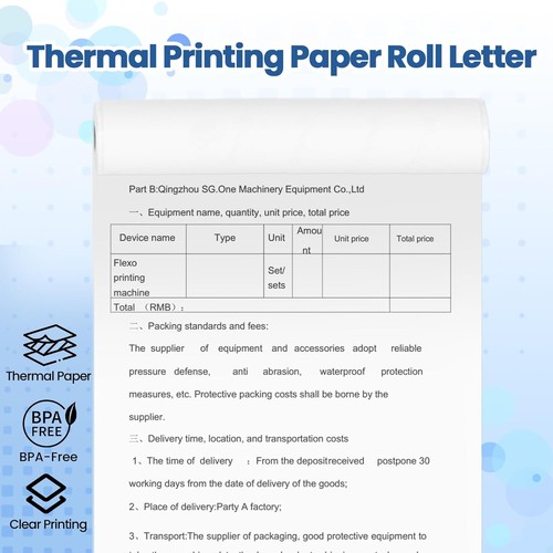 2-20 rolek papieru termicznego 8,5"x11" US Letter Hurtownia kompatybilny z M08F M832 - Zdjęcie 9 z 11