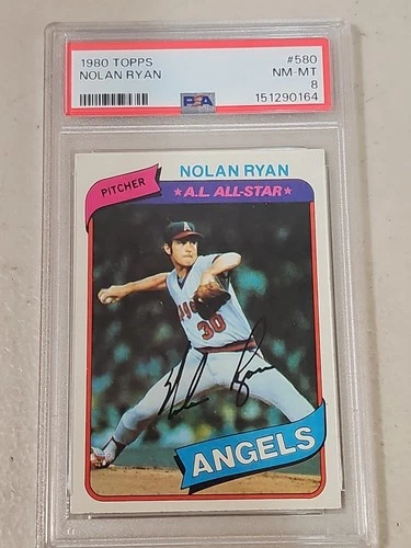 1980 Topps #580 NOLAN RYAN nrmint-to-mint PSA 8 recently graded