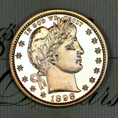 * 1898 ULTRA DCAM * PRISTINE++ GEM PROOF BARBER QUARTER * FROM COLLECTION