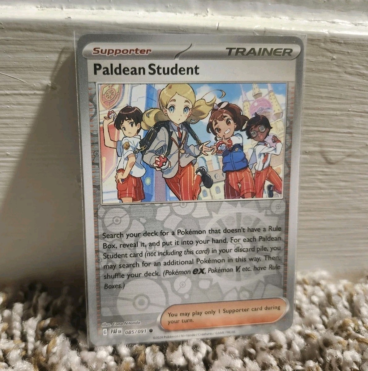 M/NM Paldean Student 85/91 Common Reverse Holo Paldean Fates Pokémon TCG 