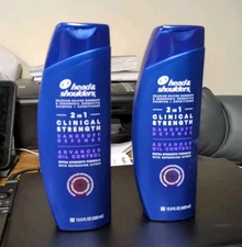 2 Head & Shoulders 2 In 1 Clinical Strength Dandruff Defense OIL CONTROL See Pic