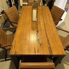 Solid Oak Wood Table With 6  Chairs Paid £2000 Collection Only HALE BARNS WA15