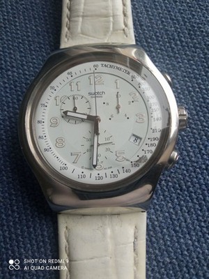 SWATCH IRONY YOS439 YOUR TURN WHITE CHRONOGRAPH WATCH WHITE DIAL
