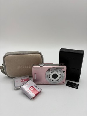 Sony Cyber-Shot DSC-W55 7.2MP Digital Camera Pink w/3x Zoom Bundle