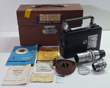 Excellent Cine-Kodak Magazine 16mm Movie Camera Case/2 lenses Tested/Working