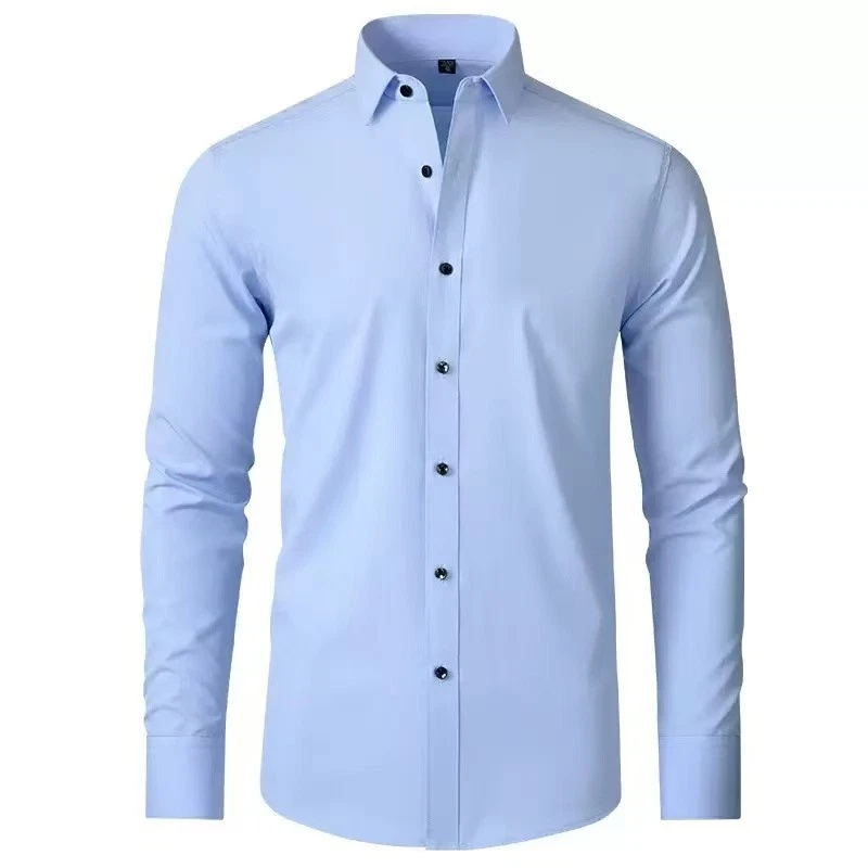 Herren Stretch Hemd Langarm Businesshemd Slim fit Hemden Kentkragen Freizeithemd - Bild 2 von 4