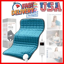 Electric Heating Pad for Back and Shoulder Pain Relief, Soft Heat Blanket wit...