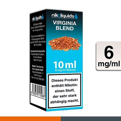 Nikoliquids Virginia Blend 6 mg/ml Flasche 10 ml E-Liquid