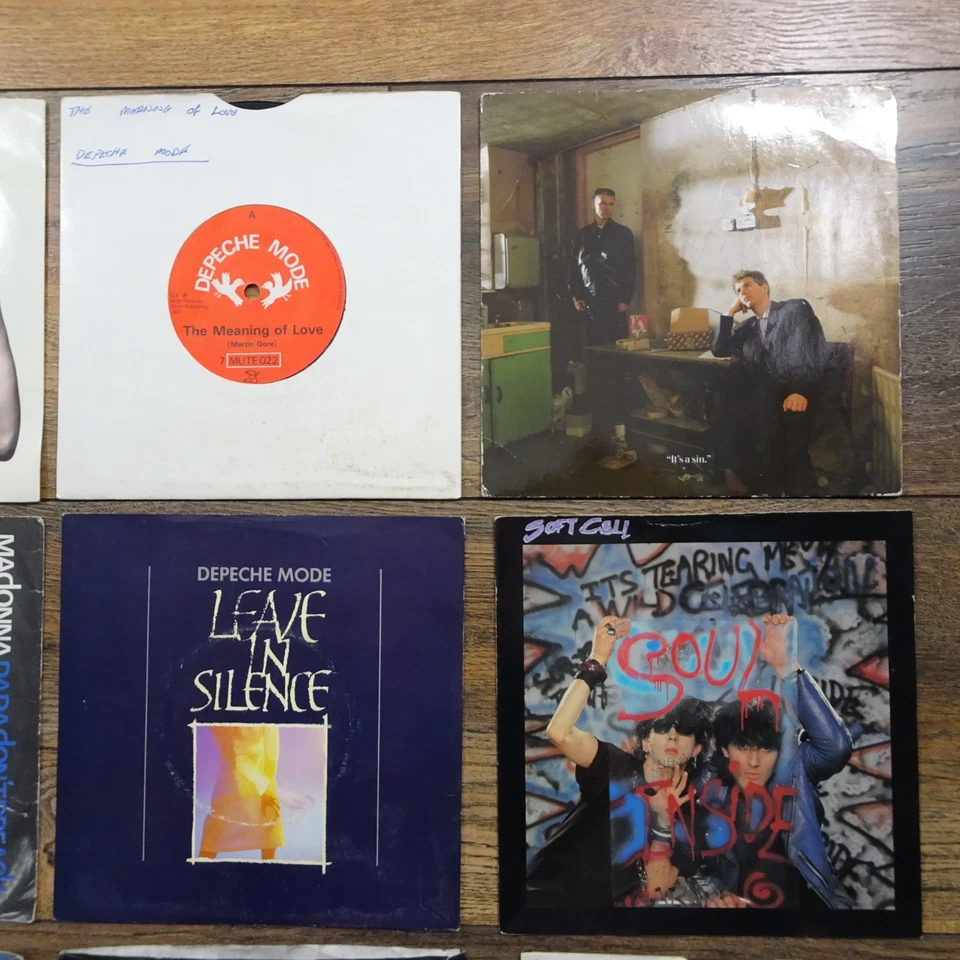 Job Lot 14 x 7" Vinyl Records Singles Mixed Artists Depeche Mode AC/DC Madonna Foto 3 de 4