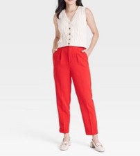 Women s A New Day Tailored Tapered Leg Trousers Red Size 2 NEW