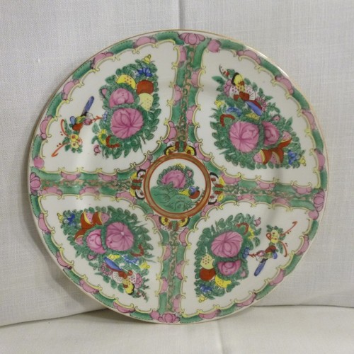 Vintage ACF japanischer Porzellan TELLER verziert in Hongkong orientalische Rose 10" - EVC