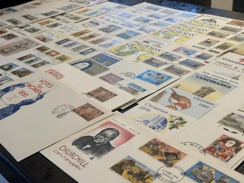 Vintage First Day Cover Isle of Man Stamp Collection FDC x40 Joblot Bundle Lot