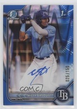 2022 Bowman Chrome Prospect Blue RayWave Refractor 25/150 Willy Vasquez Auto 3a1